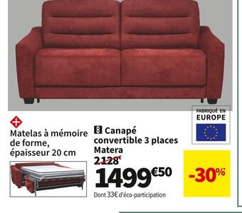 Conforama Canape convertible 3 places matera offre