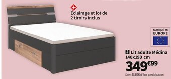 Conforama Lit adulte 140x190 cm medina offre