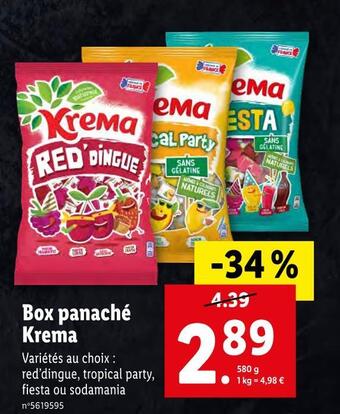 Lidl Krema box panaché offre