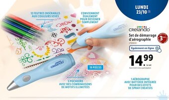 Lidl Crelando set de démarrage d’aérographie offre
