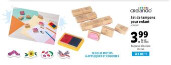Lidl Crelando set de tampons pour enfant offre