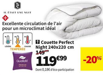 Conforama Il etait une nuit couette perfect night 240x220 cm offre