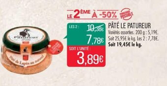Match PÂTÉ LE PATUREUR offre