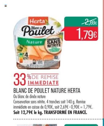 Match BLANC DE POULET NATURE HERTA offre