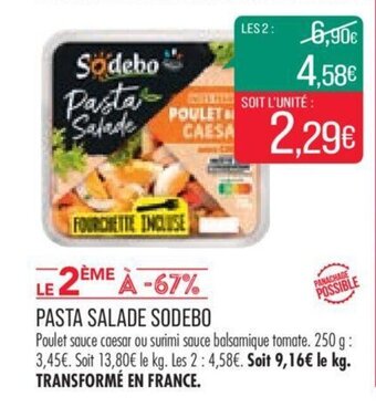 Match PASTA SALADE SODEBO offre