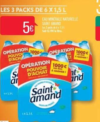 Match EAU MINÉRALE NATURELLE SAINT AMAND offre