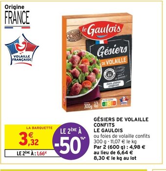 Intermarché Hyper GÉSIERS DE VOLAILLE CONFITS LE GAULOIS offre