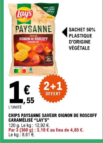 E.Leclerc CHIPS PAYSANNE SAVEUR OIGNON DE ROSCOFF CARAMÉLISÉ LAY'S offre