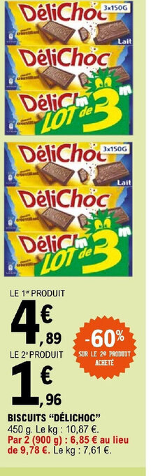 E.Leclerc BISCUITS DÉLICHOC offre