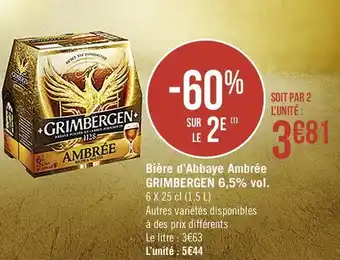 Géant Casino Bière d’Abbaye Ambrée 6,5% vol. offre