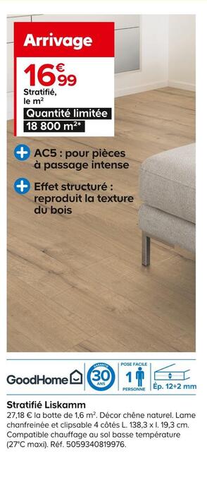 Castorama Goodhome stratifié liskamm offre