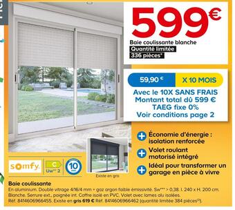 Castorama Somfy baie coulissante offre