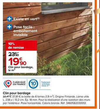 Castorama Clin pour bardage offre