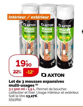 Weldom Axton lot de 3 mousses expansives multi-usages (1) offre