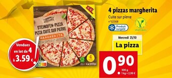 Lidl 4 pizzas margherita offre