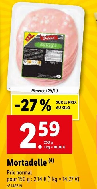 Lidl Mortadelle offre