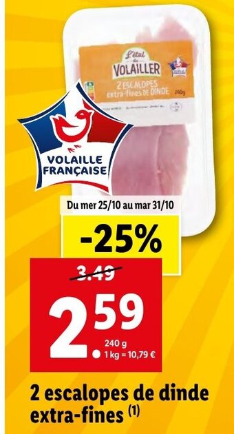 Lidl 2 escalopes de dinde extra-fines offre