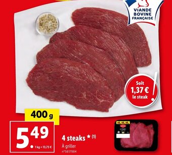 Lidl 4 steaks offre