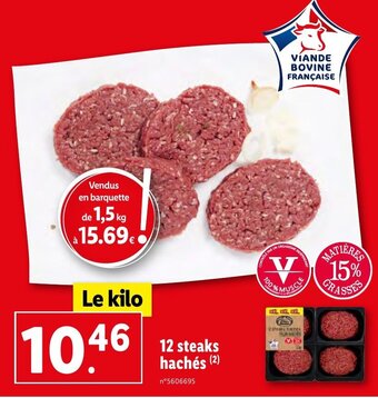 Lidl 12 steaks hachés offre