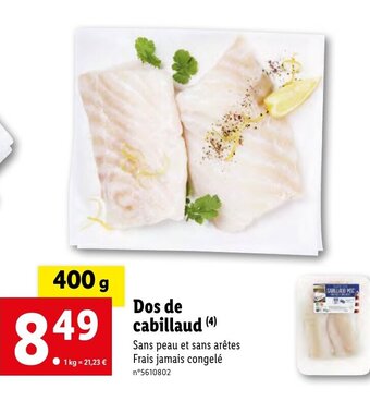 Lidl Dos de cabillaud offre