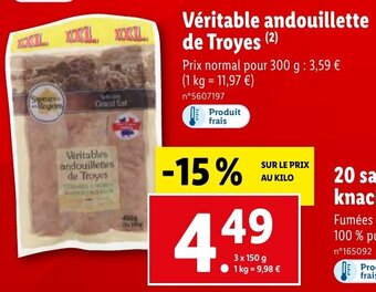 Lidl Véritables andouillettes de Troyes offre