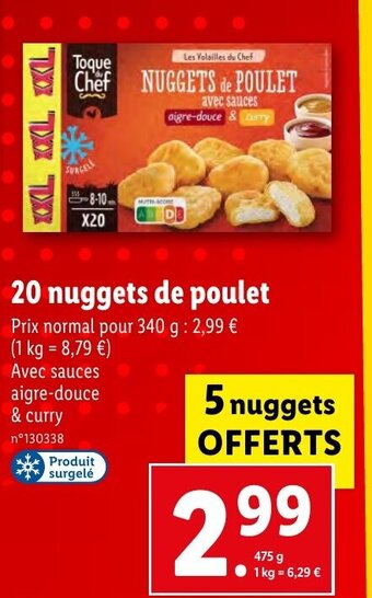 Lidl 20 nuggets de poulet offre