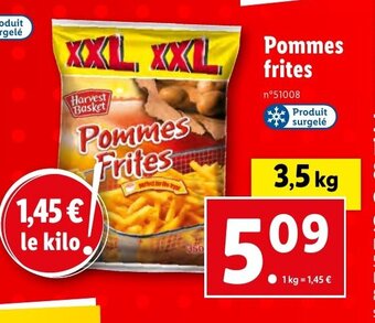 Lidl Pommes Frites offre