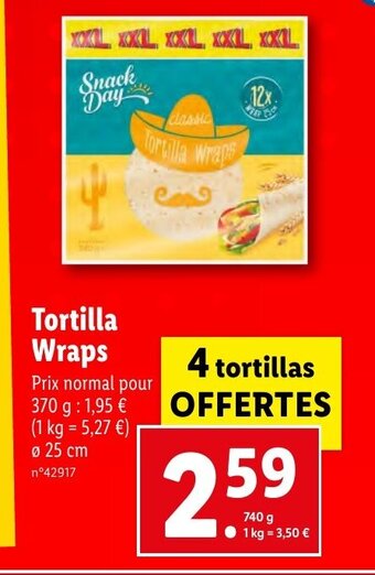 Lidl Tortilla Wraps offre