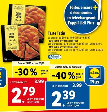 Lidl TARTE TATIN offre