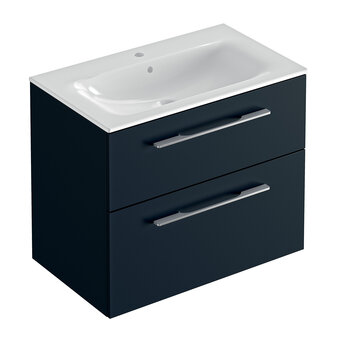 Castorama Ensemble meuble sous vasque l.80 cm bleu + vasque céramique selva geberit offre