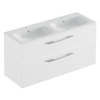 Castorama Ensemble meuble sous vasque l.130 cm blanc + vasque céramique selva geberit offre