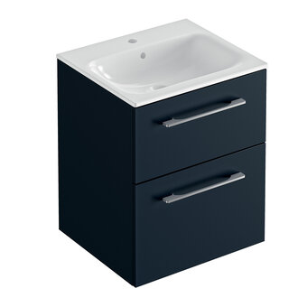 Castorama Ensemble meuble sous vasque l.55 cm bleu + vasque céramique selva geberit offre