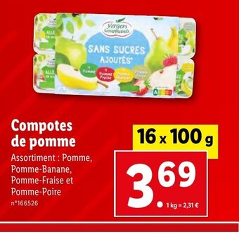 Lidl Compotes de pomme offre