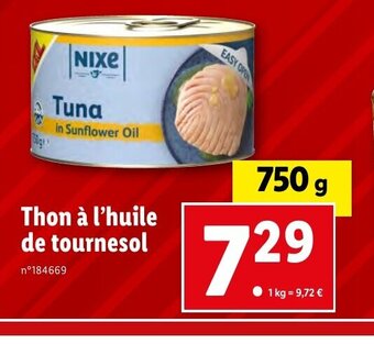 Lidl Thon à l'huile de tournesol offre