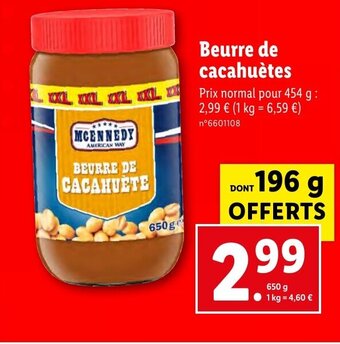 Lidl BEURRE DE CACAHUETE offre