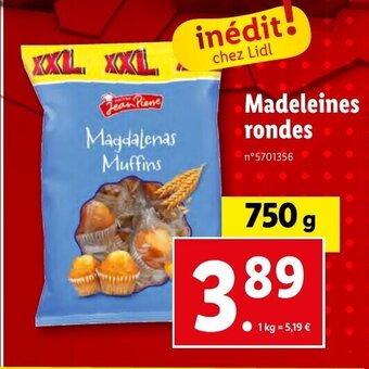 Lidl Madeleines rondes offre