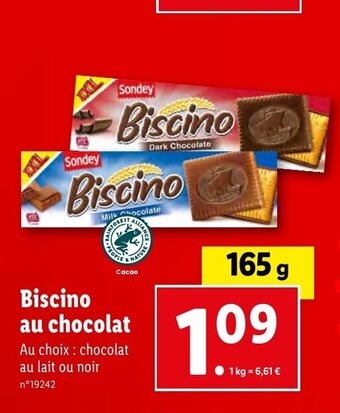 Lidl Biscino au chocolat offre