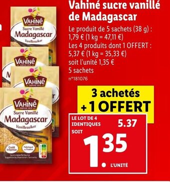 Lidl Vahiné sucre vanillé de Madagascar offre