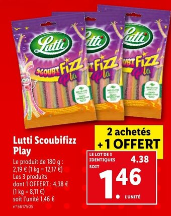 Lidl Lutti Scoubifizz Play offre