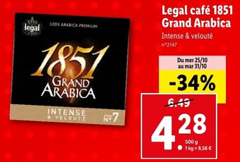 Lidl Legal café 1851 Grand Arabica offre