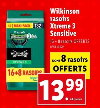 Lidl Wilkinson rasoirs Xtreme 3 Sensitive offre