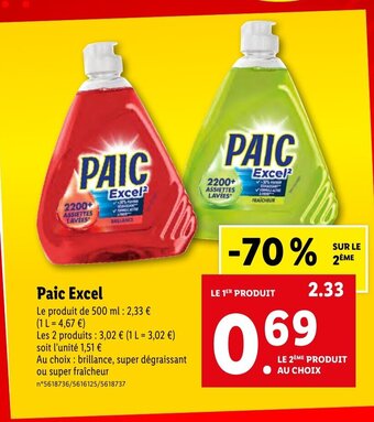 Lidl Paic Excel offre