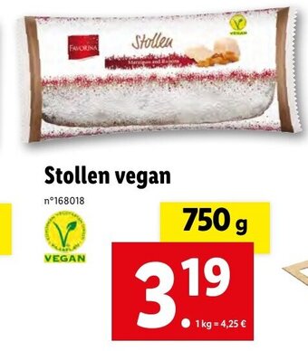 Lidl Stollen vegan offre