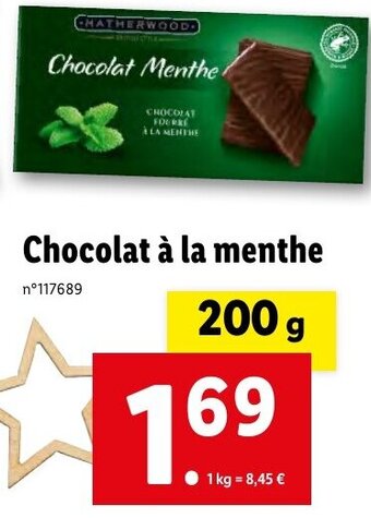 Lidl Chocolat à la menthe offre