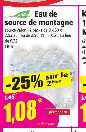 Eau de source CRISTALINE, 6 bouteilles de 1,5l - Super U, Hyper U, U  Express 