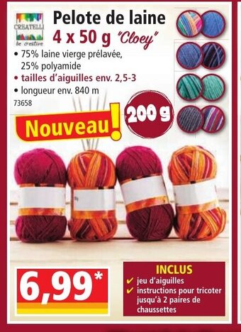 Pelote de laine 4 x 50 g "Cloey"
