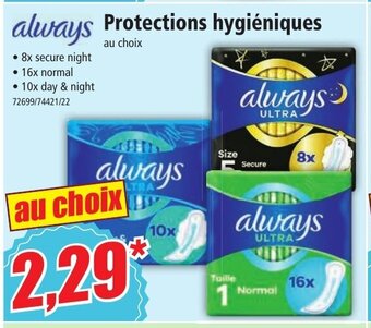 Norma always Protections hygiéniques offre