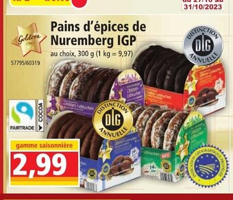 Norma Pains d'épices de Nuremberg IGP offre