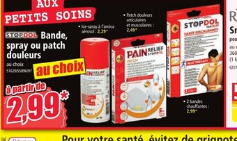 Norma STOPDOL Bande, spray ou patch douleurs au choix offre