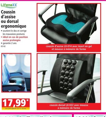 Norma Coussin d'assise ou dorsal ergonomique offre